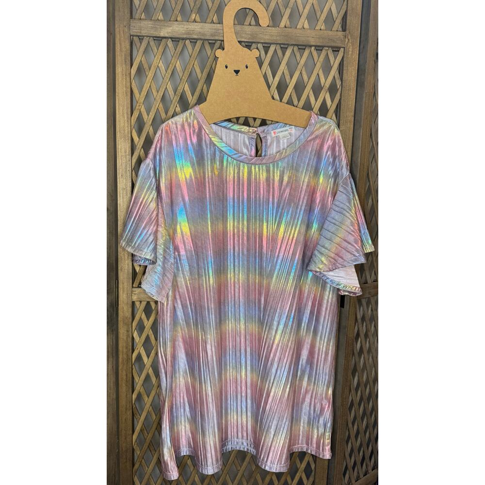 J.Crew Crewcuts Girls Metallic Rainbow Shirt sz 16